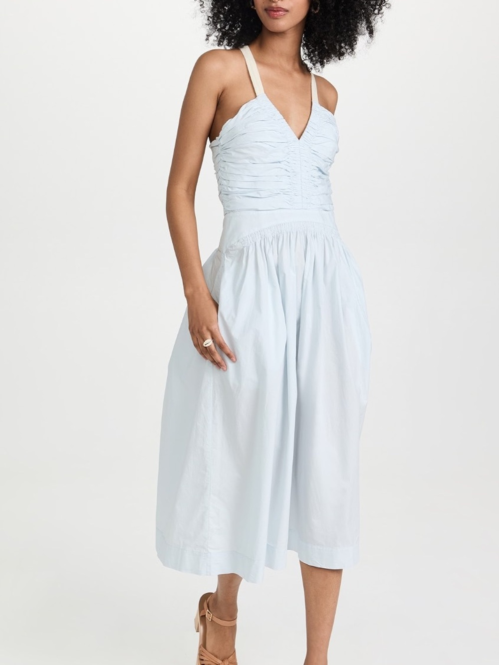 Ulla Johnson Laurelin Midi Cotton Dress in Sea Glass